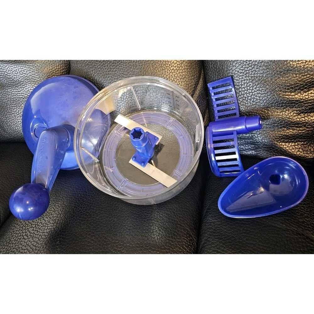 Tupperware Quick Chef Food Processor Chopper Blender Mixer Blue 4 Cups